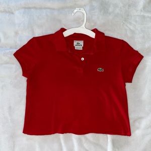 Lacoste cropped polo with collar, size 38/ XS